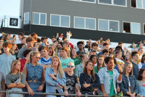 Students gathered to watch the Timberwolves play during homecoming week