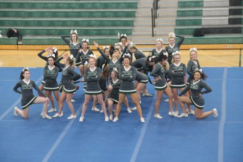 Cheer poses for the last performance of the night