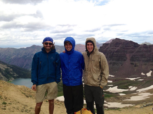 Mr. Hays (right) on his first backpacking trip in Maroon Bells, near Aspen, Colorado in 2011.