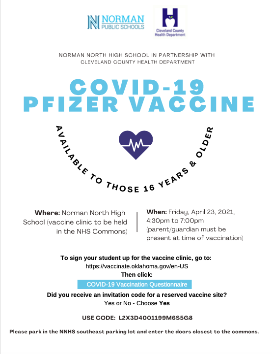 NNHS COVID-19 vaccination-event flyer.