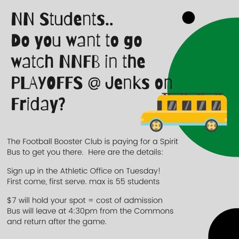 Graphic displaying information about the 
 spirit bus going to Jenks.