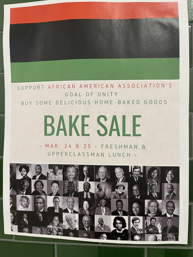 Photo of a flyer for the African American Bake Sale.