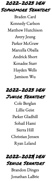 List of next years DEN Senators. 