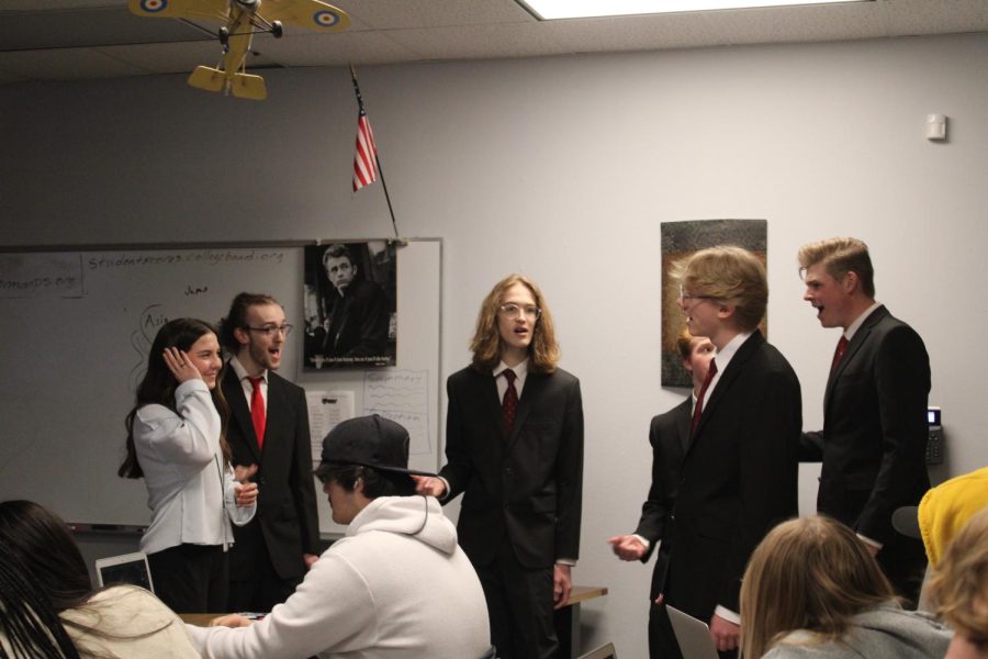 Mens Jazz Choir Sings to Norman North Student for the Val-O-Gram Program