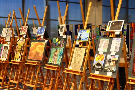 Some of the art exhibited in the Nancy OBrian Center.