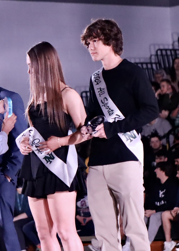 Carson Newmark and Jaycie Tippens winning All-Shorts king and queen