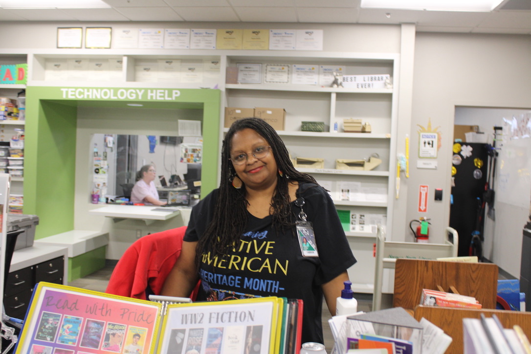 Ms.Jackson Who is the schools library secretary shares what she is grateful for. 